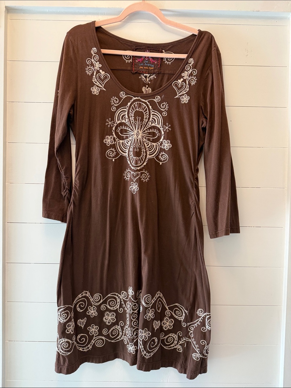 Women’s Brown Embroidered Tunic Top